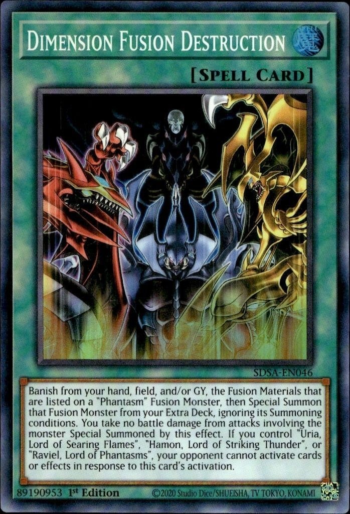 2020 Yu-Gi-Oh Structure Deck: Sacred Beasts Dimension Fusion Destruction #SDSA-EN046 trading card