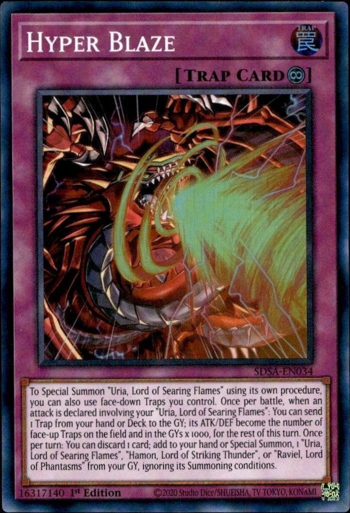 2020 Yu-Gi-Oh Structure Deck: Sacred Beasts Hyper Blaze #SDSA-EN034 trading card