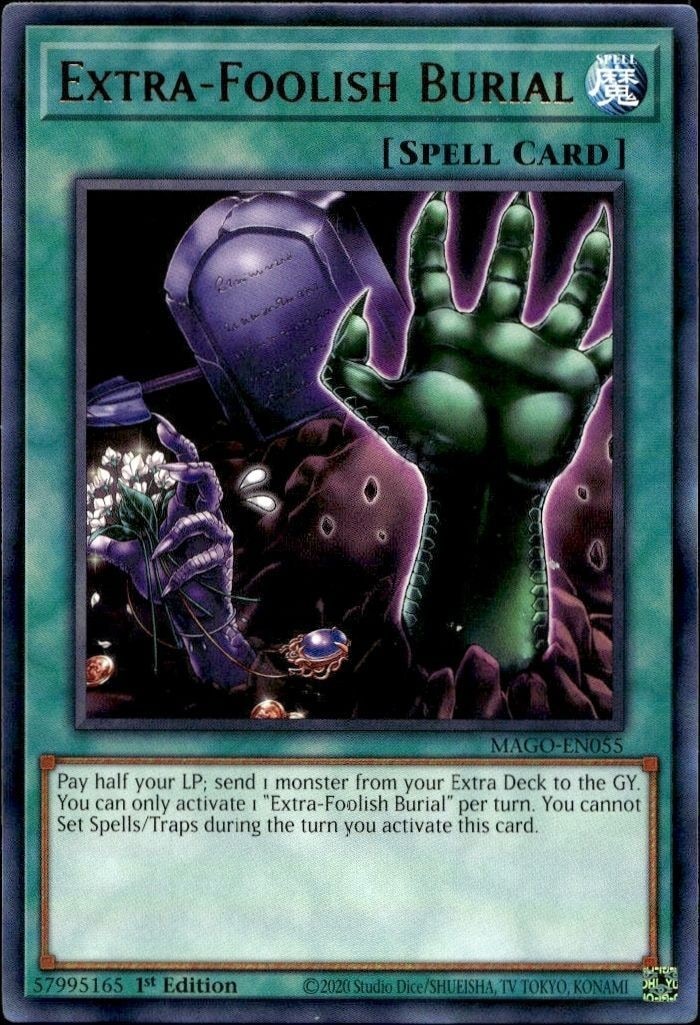 2020 Yu-Gi-Oh Maximum Gold Extra-Foolish Burial #MAGO-EN055 trading card