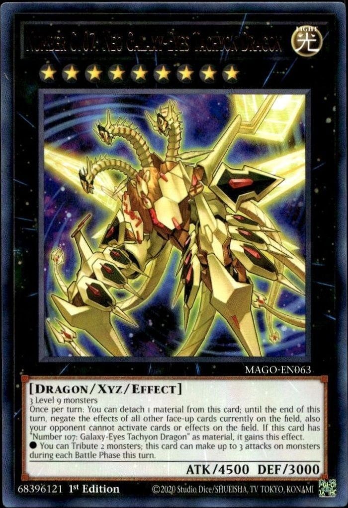 2020 Yu-Gi-Oh Maximum Gold Number C107: Neo Galaxy-Eyes Tachyon Dragon #MAGO-EN063 trading card