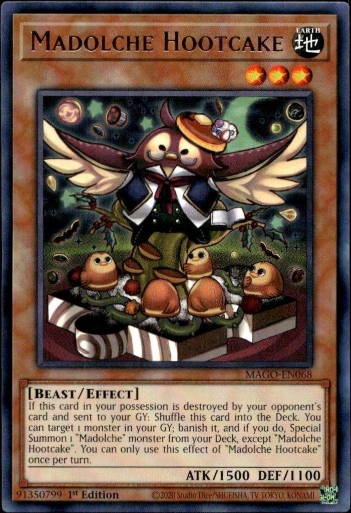 2020 Yu-Gi-Oh Maximum Gold Madolche Hootcake #MAGO-EN068 trading card