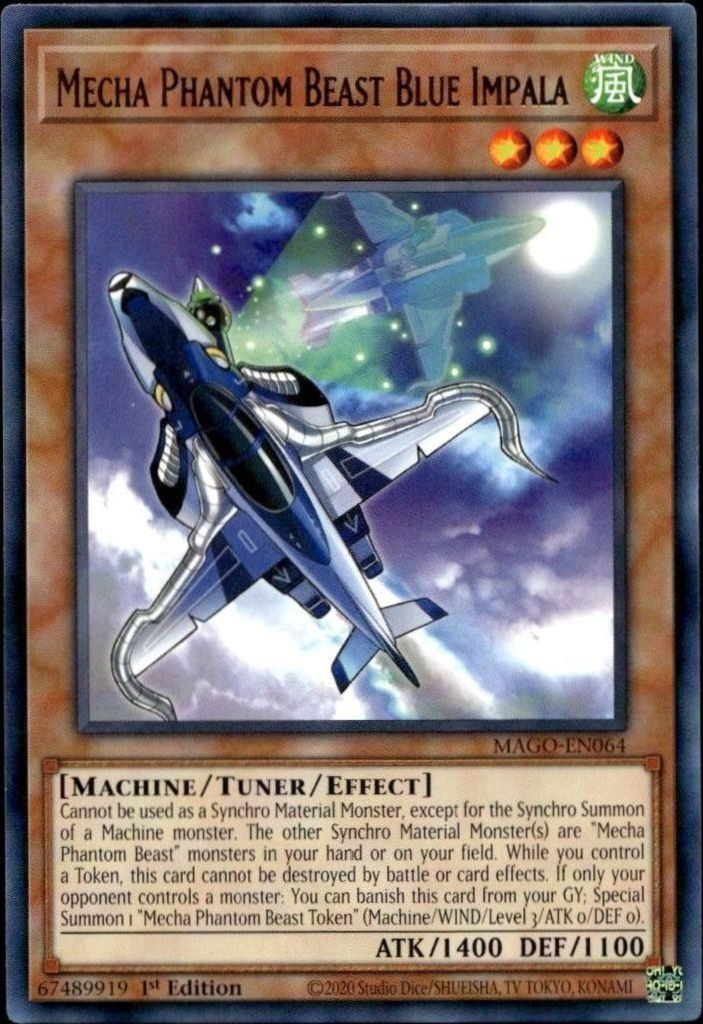 2020 Yu-Gi-Oh! Maximum Gold Mecha Phantom Beast Blue Impala #MAGO-EN064 Yu-Gi-Oh! card front