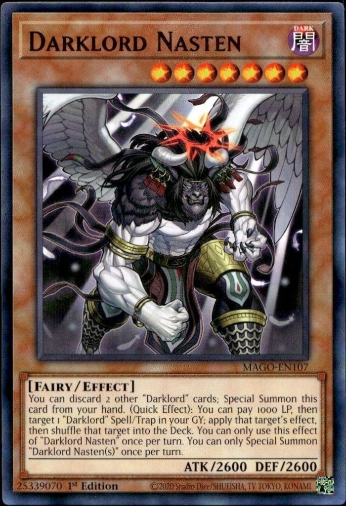 2020 Yu-Gi-Oh Maximum Gold Darklord Nasten #MAGO-EN107 trading card