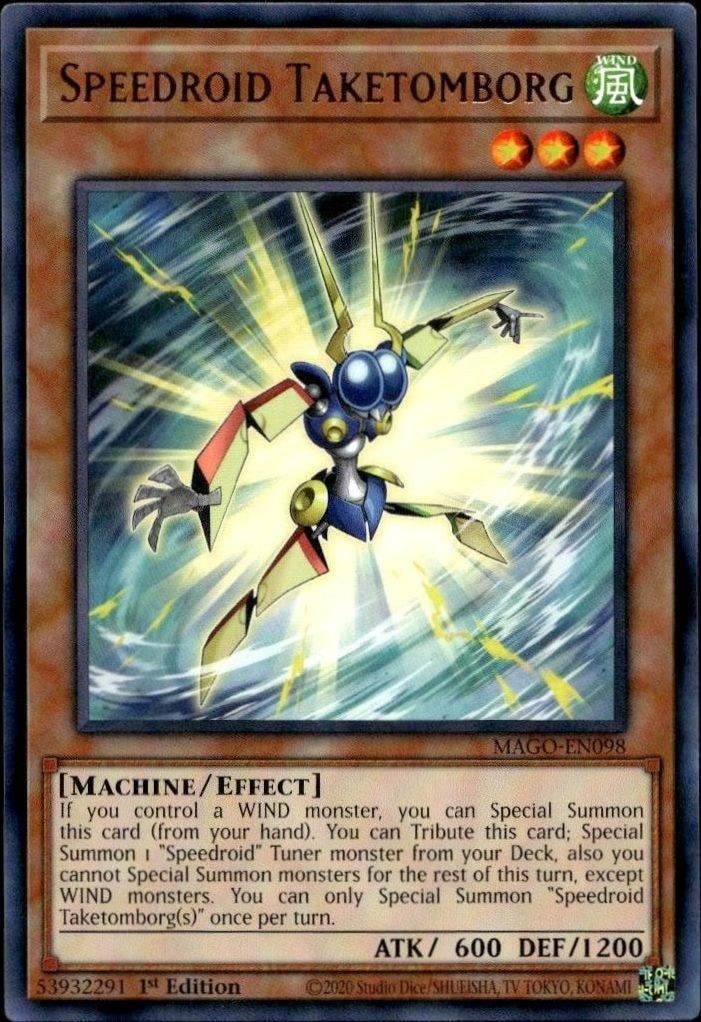 2020 Yu-Gi-Oh! Maximum Gold Speedroid Taketomborg #MAGO-EN098 Yu-Gi-Oh! card front