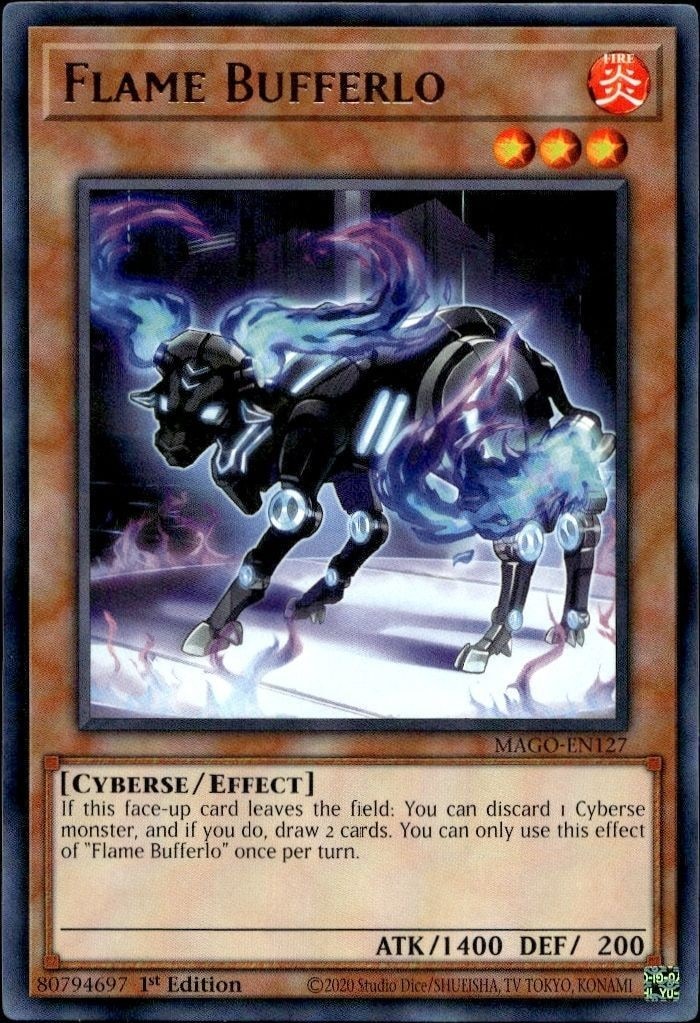 2020 Yu-Gi-Oh Maximum Gold Flame Bufferlo #MAGO-EN127 trading card