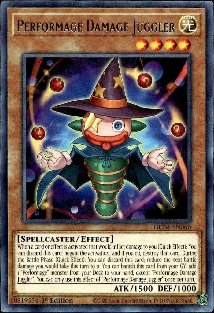 2020 Yu-Gi-Oh! Genesis Impact Performage Damage Juggler #GEIM-EN060 Yu-Gi-Oh! card front