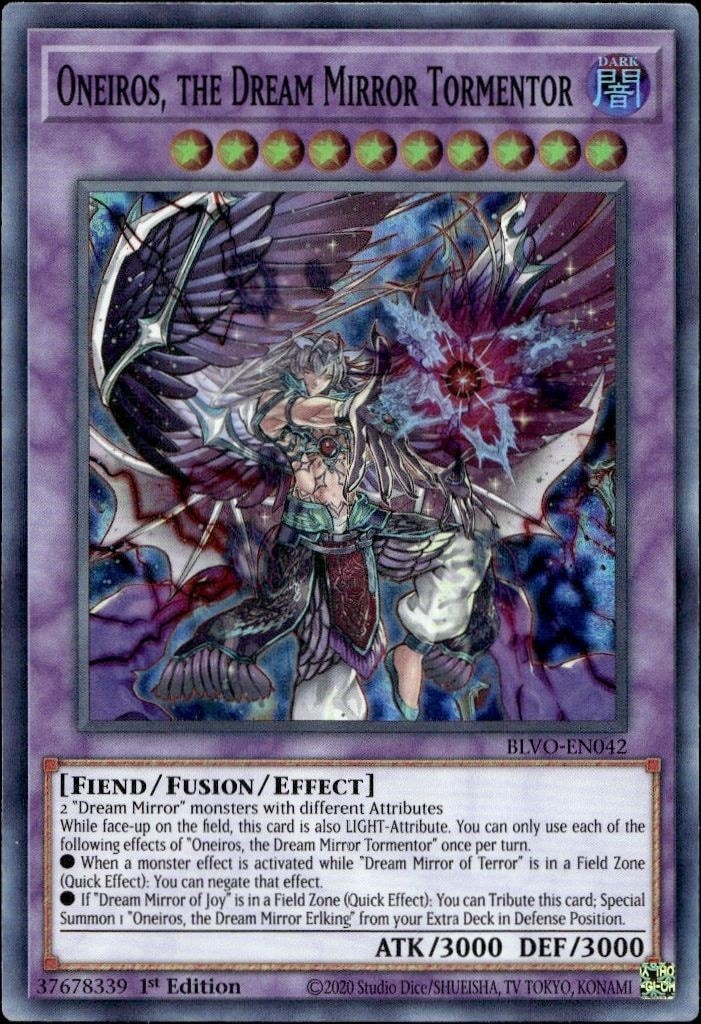 2021 Yu-Gi-Oh Blazing Vortex Oneiros, the Dream Mirror Tormentor #BLVO-EN042 trading card