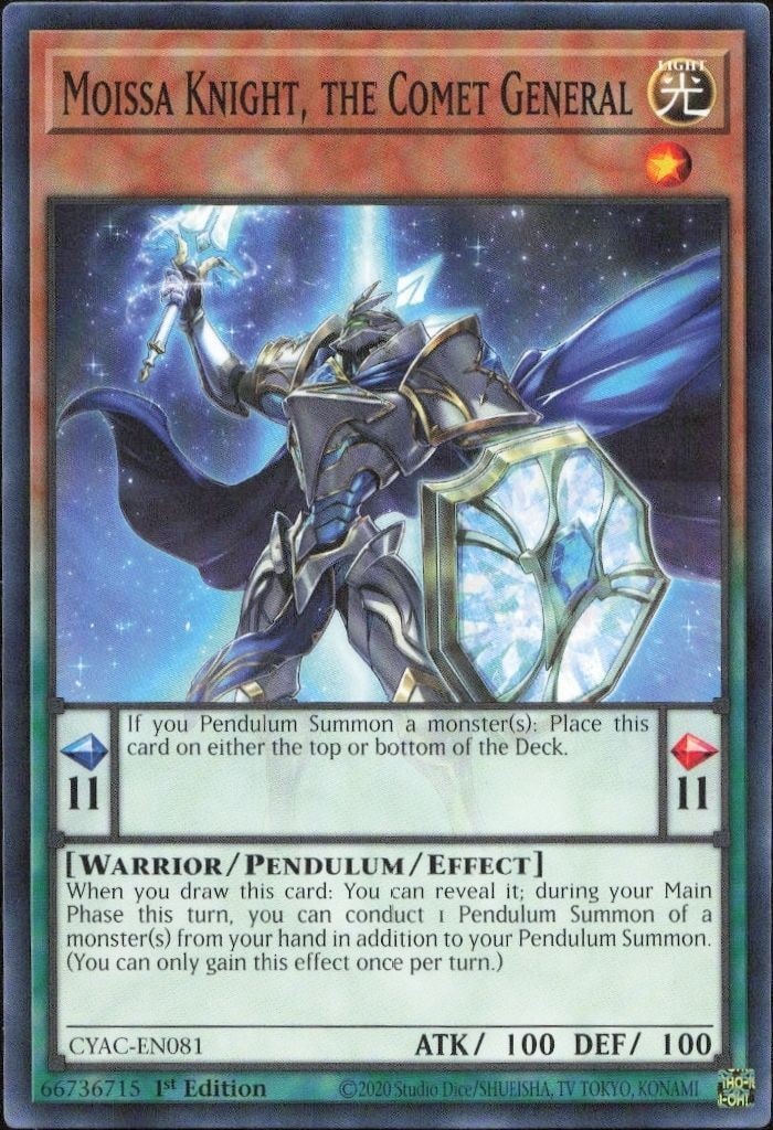 2023 Yu-Gi-Oh Cyberstorm Access Moissa Knight, the Comet General #CYAC-EN081 trading card