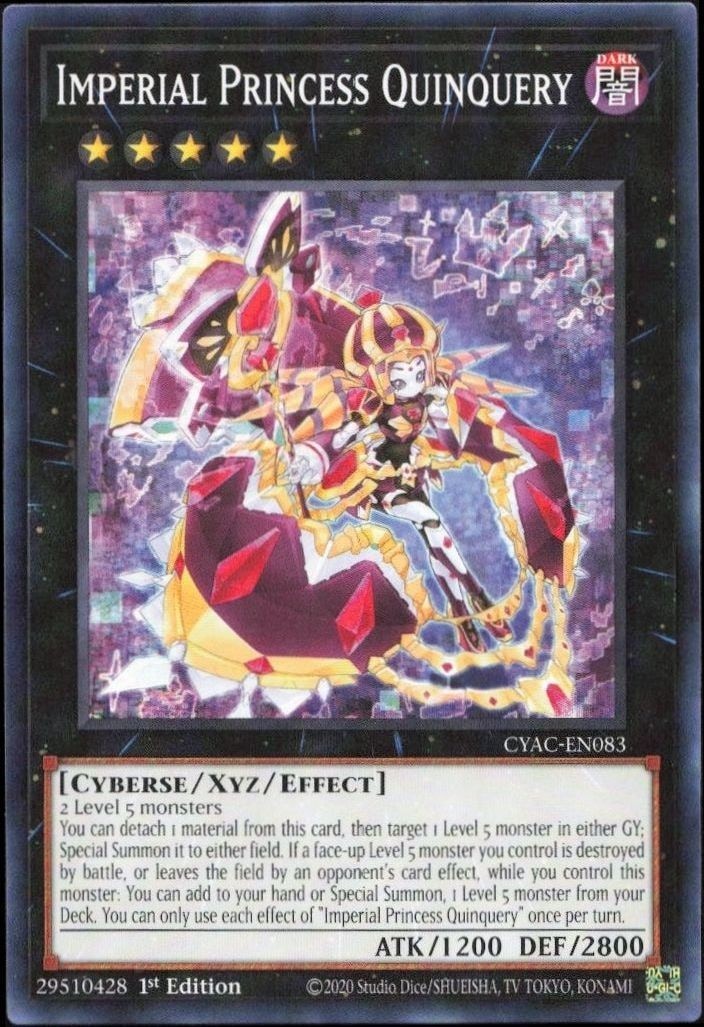 2023 Yu-Gi-Oh Cyberstorm Access Imperial Princess Quinquery #CYAC-EN083 trading card