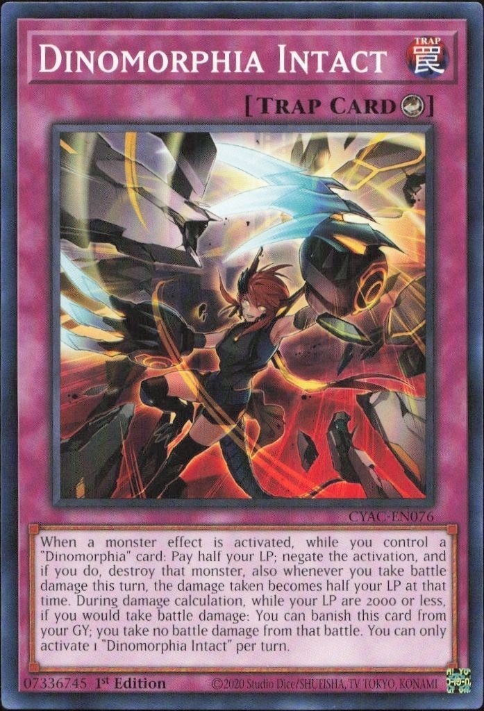 2020 Yu-Gi-Oh! Cyberstorm Access Dinomorphia Intact #CYAC-EN076 Yu-Gi-Oh! card front