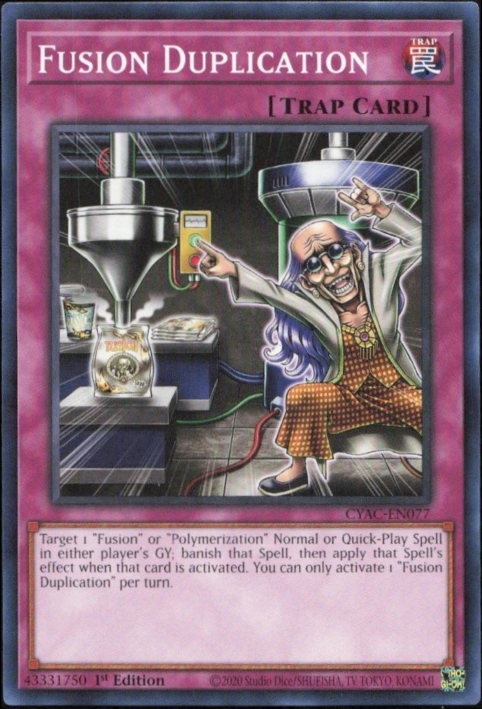 2023 Yu-Gi-Oh Cyberstorm Access Fusion Duplication #CYAC-EN077 trading card