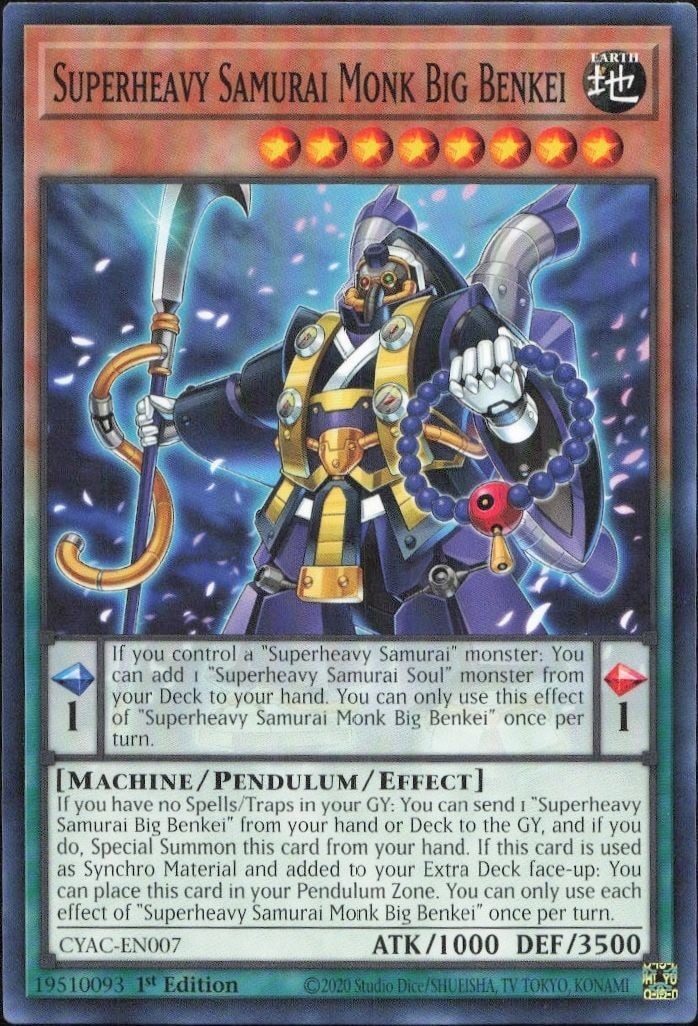 2020 Yu-Gi-Oh! Cyberstorm Access Superheavy Samurai Monk Big Benkei #CYAC-EN007 Yu-Gi-Oh! card front
