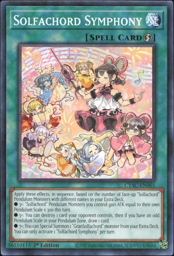 2023 Yu-Gi-Oh Cyberstorm Access Solfachord Symphony #CYAC-EN065 trading card