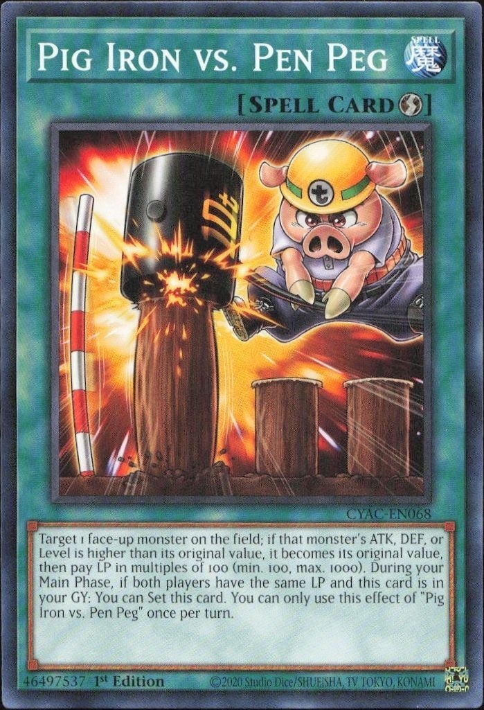 2020 Yu-Gi-Oh! Cyberstorm Access Pig Iron Vs. Pen Peg #CYAC-EN068 Yu-Gi-Oh! card front