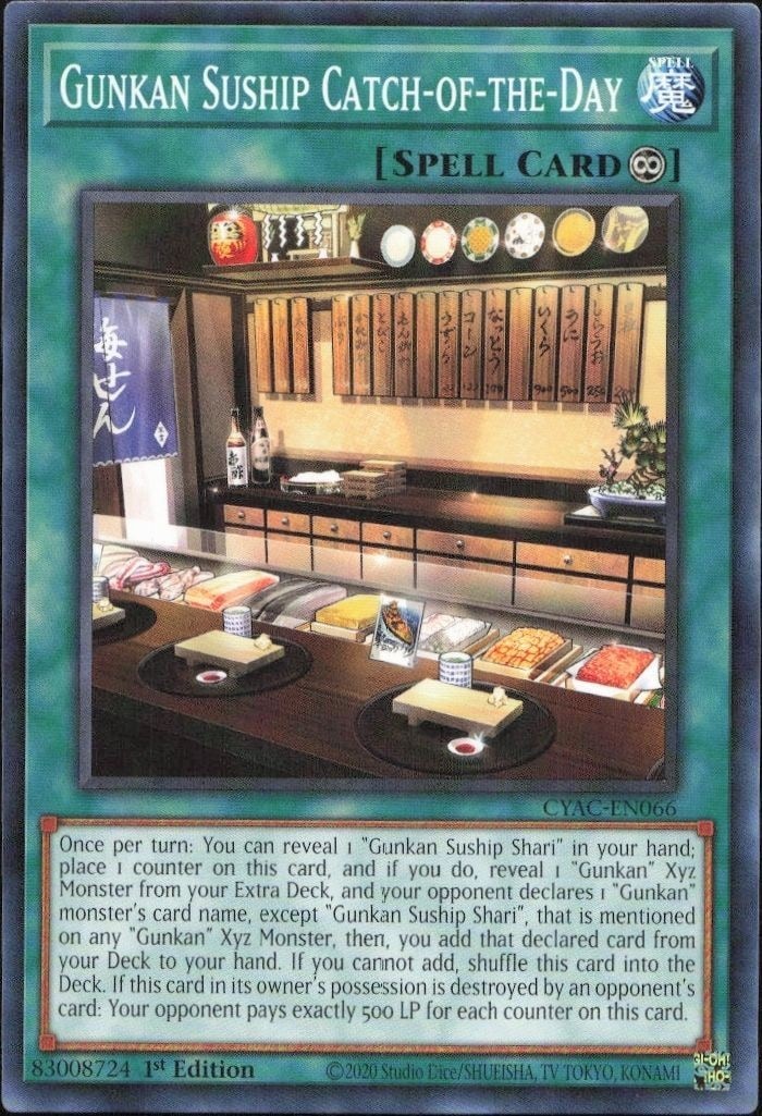 2020 Yu-Gi-Oh! Cyberstorm Access Gunkan Suship Catch-Of-The-Day #CYAC-EN066 Yu-Gi-Oh! card front