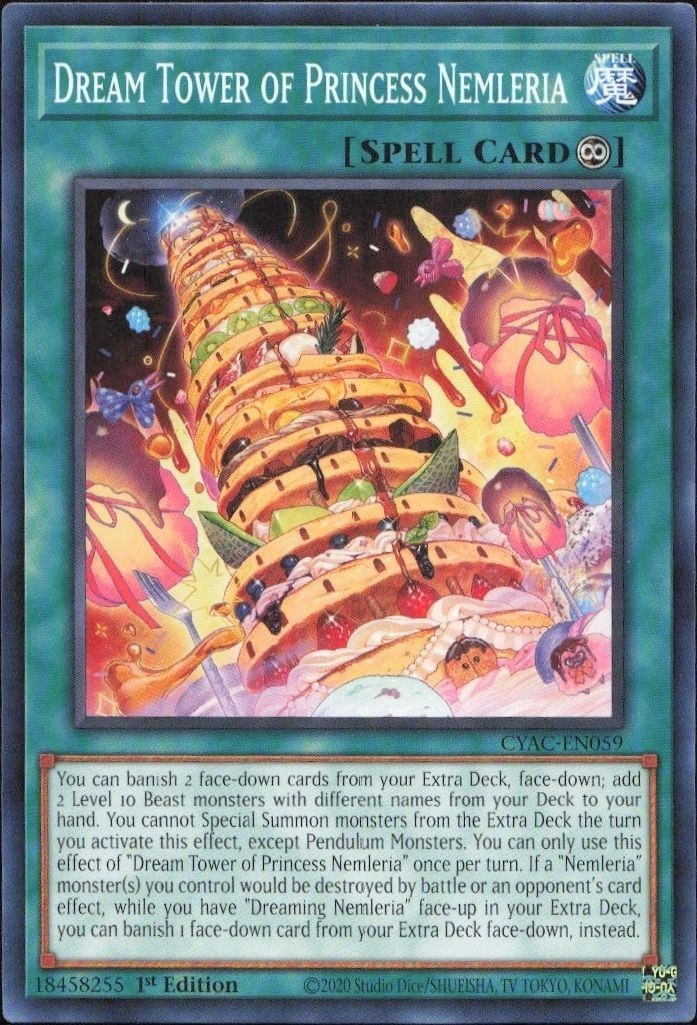 2020 Yu-Gi-Oh! Cyberstorm Access Dream Tower Of Princess Nemleeria #CYAC-EN059 Yu-Gi-Oh! card front