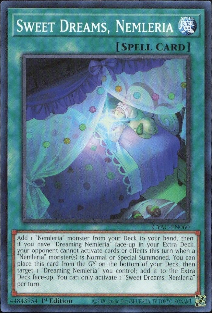 2020 Yu-Gi-Oh! Cyberstorm Access Sweet Dreams Nemileria #CYAC-EN060 Yu-Gi-Oh! card front