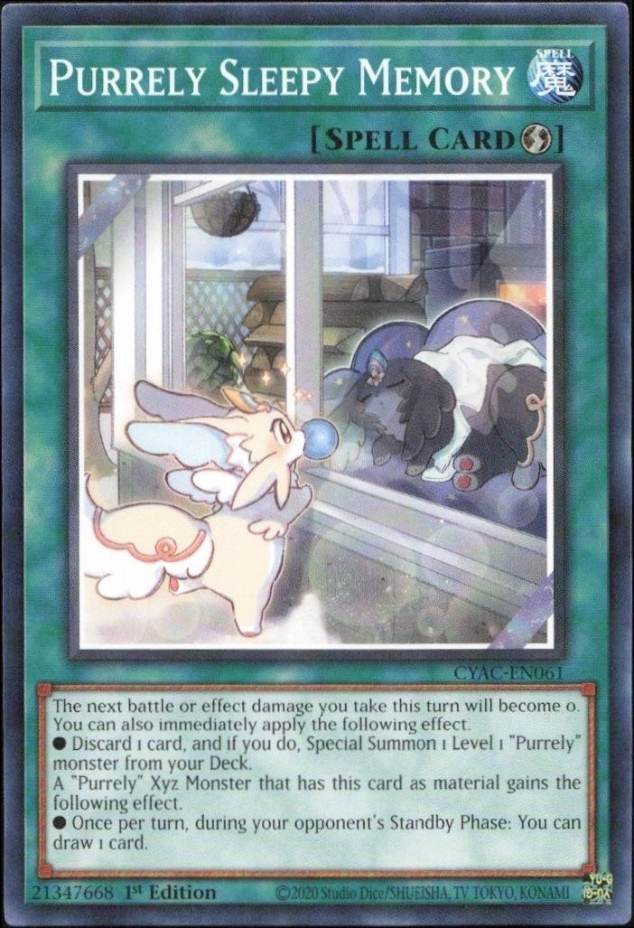 2020 Yu-Gi-Oh! Cyberstorm Access Purrely Sleepy Memory #CYAC-EN061 Yu-Gi-Oh! card front