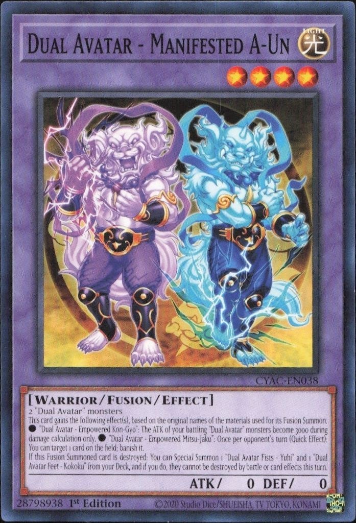 2020 Yu-Gi-Oh! Cyberstorm Access Dual Avatar - Manifested A-Un #CYAC-EN038 Yu-Gi-Oh! card front