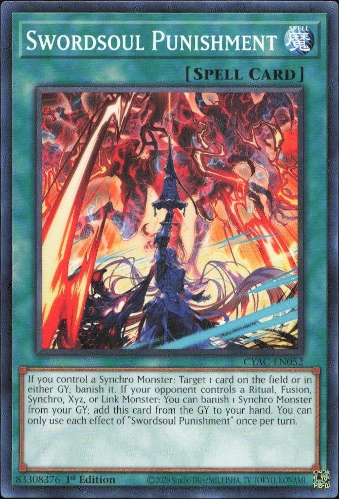 2023 Yu-Gi-Oh Cyberstorm Access Swordsoul Punishment #CYAC-EN052 trading card