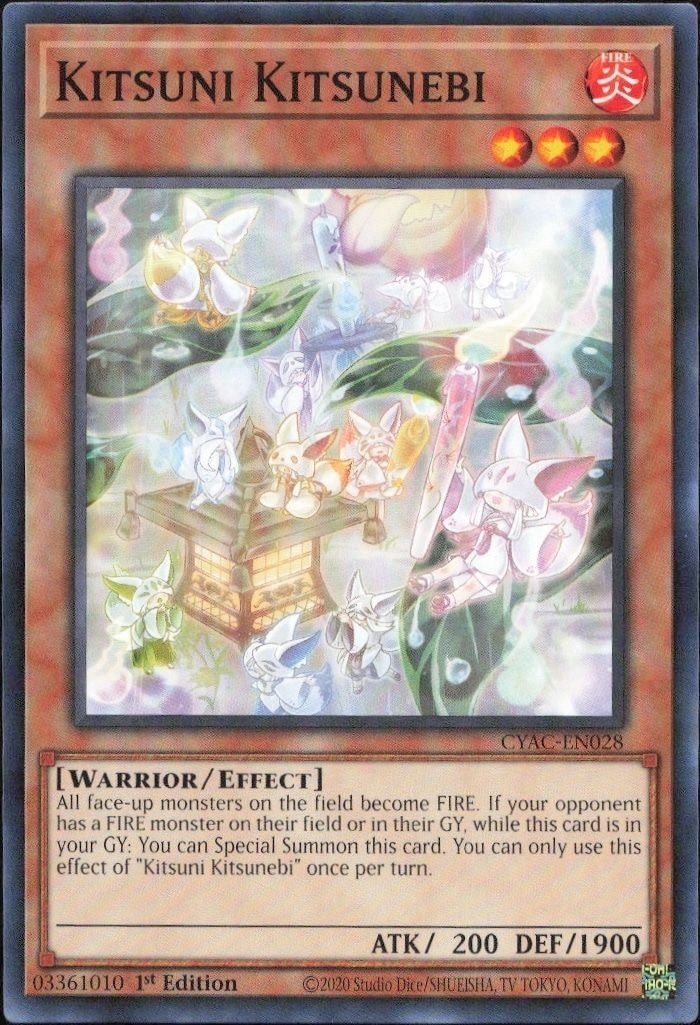 2023 Yu-Gi-Oh Cyberstorm Access Kitsuni Kitsunebi #CYAC-EN028 trading card