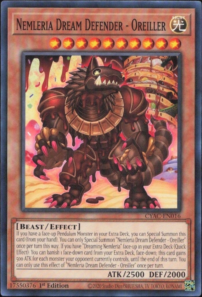 2020 Yu-Gi-Oh! Cyberstorm Access Nemleria Dream Defended Oreiller #CYAC-EN016 Yu-Gi-Oh! card front