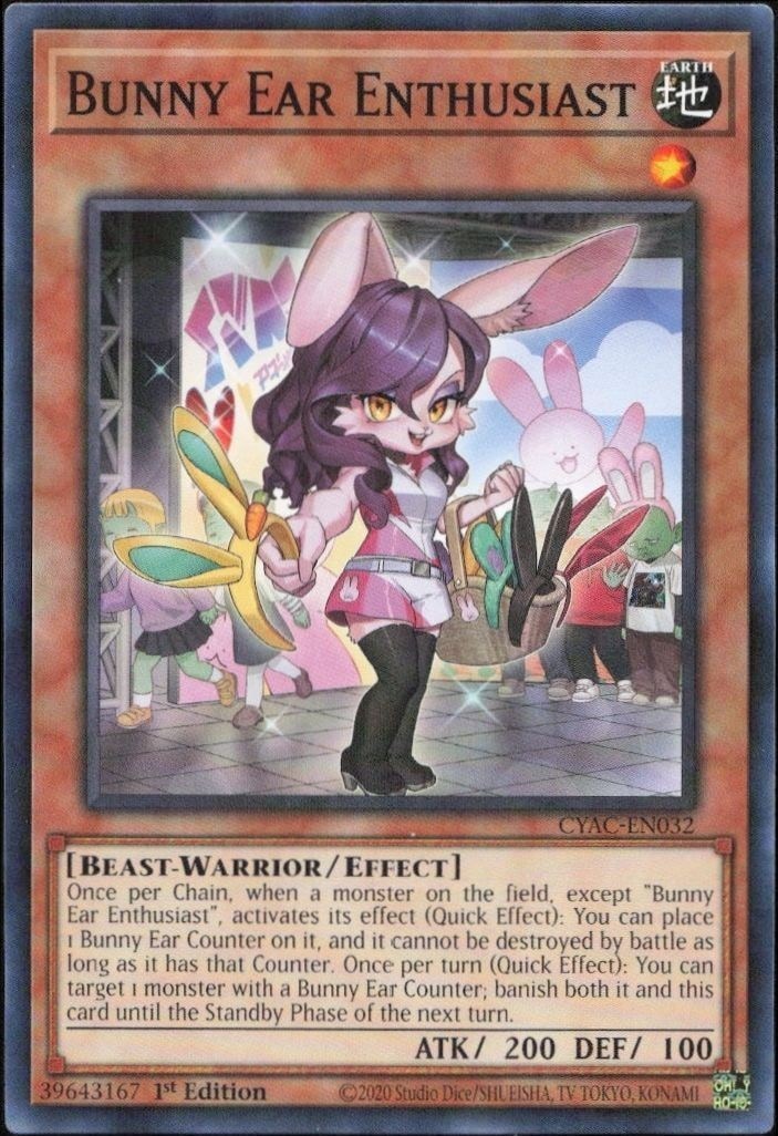 2023 Yu-Gi-Oh Cyberstorm Access Bunny Ear Enthusiast #CYAC-EN032 trading card