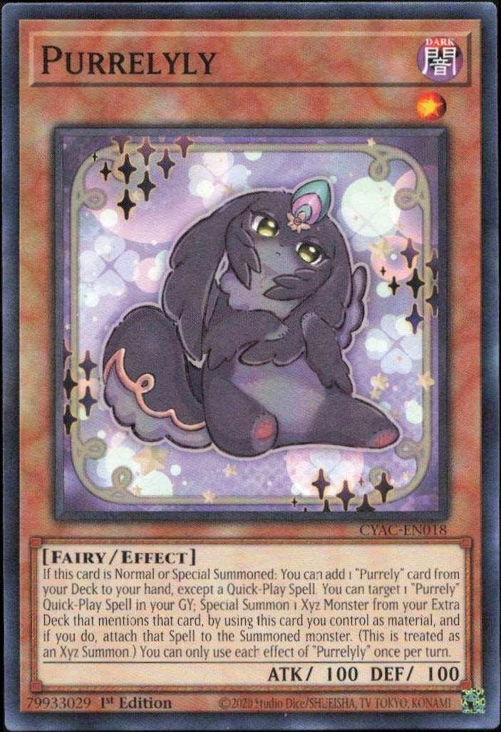 2023 Yu-Gi-Oh Cyberstorm Access Purrelyly #CYAC-EN018 trading card