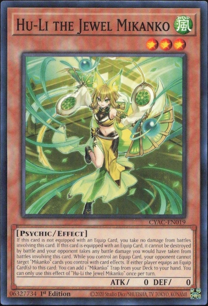 2020 Yu-Gi-Oh! Cyberstorm Access Huli The Jewel Mikanko #CYAC-EN019 Yu-Gi-Oh! card front
