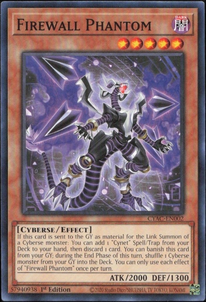 2020 Yu-Gi-Oh! Cyberstorm Access Firewall Phantom #CYAC-EN002 Yu-Gi-Oh! card front