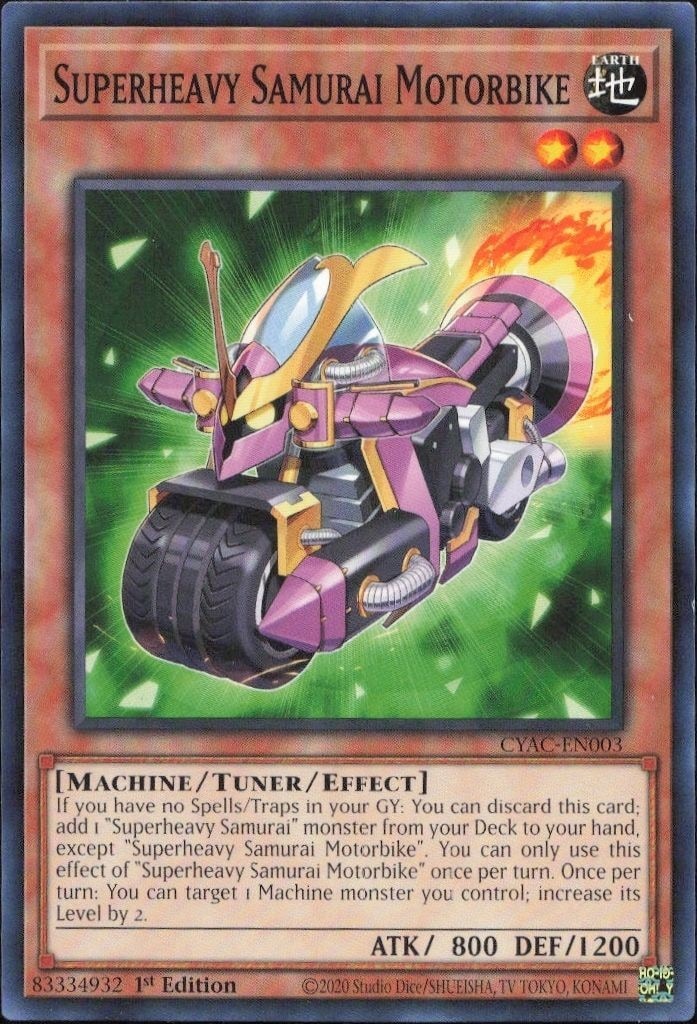 2020 Yu-Gi-Oh! Cyberstorm Access Superheavy Samurai Motorbike #CYAC-EN003 Yu-Gi-Oh! card front
