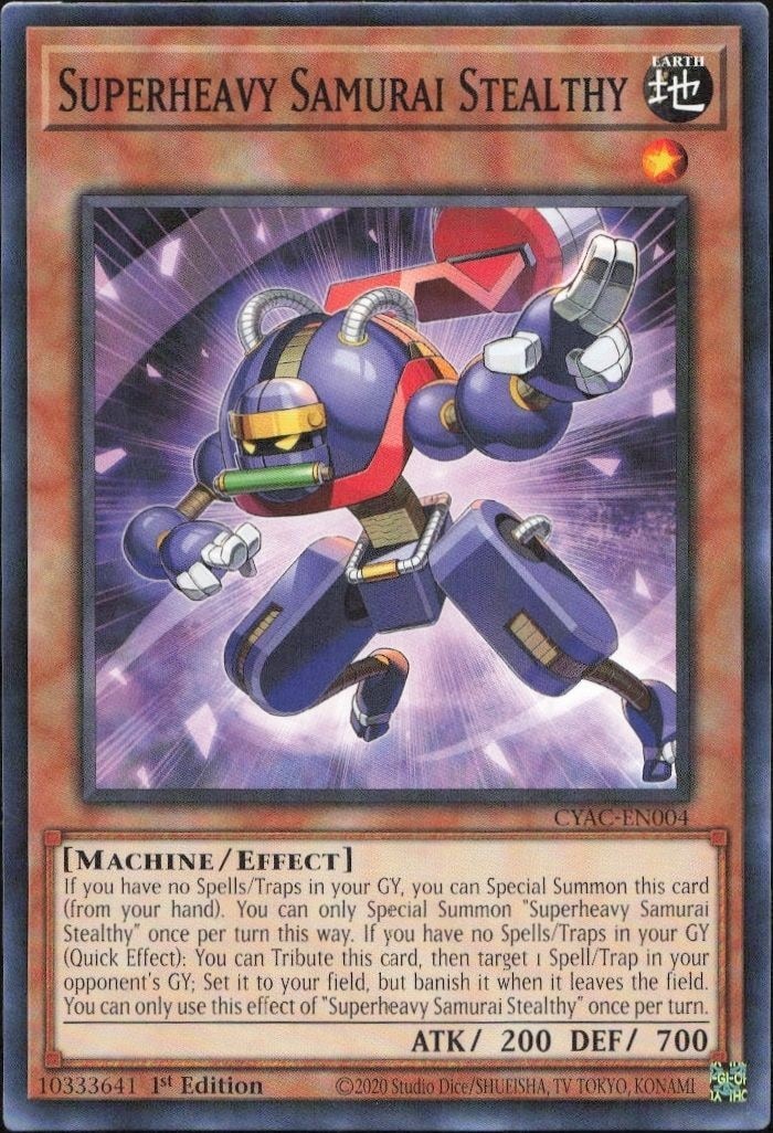 2020 Yu-Gi-Oh! Cyberstorm Access Superheavy Samurai Stealthy #CYAC-EN004 Yu-Gi-Oh! card front