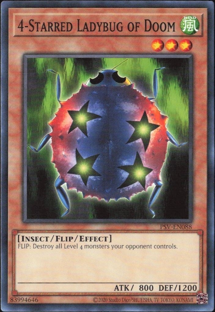 2023 Yu-Gi-Oh! Pharaoh's Servant 4-Starred Ladybug Of Doom #PSV-EN088 Yu-Gi-Oh! card front