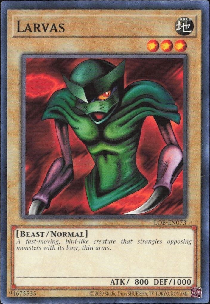 2023 Yu-Gi-Oh Legend of Blue Eyes White Dragon Larvas #LOB-EN073 trading card