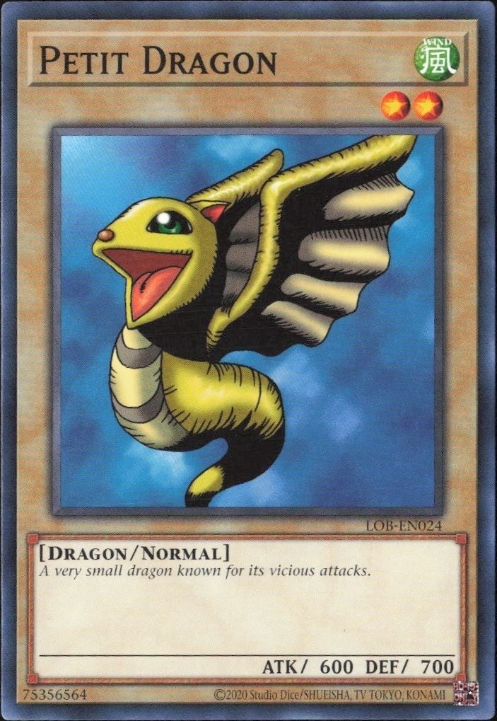 2023 Yu-Gi-Oh Legend of Blue Eyes White Dragon Petit Dragon #LOB-EN024 trading card