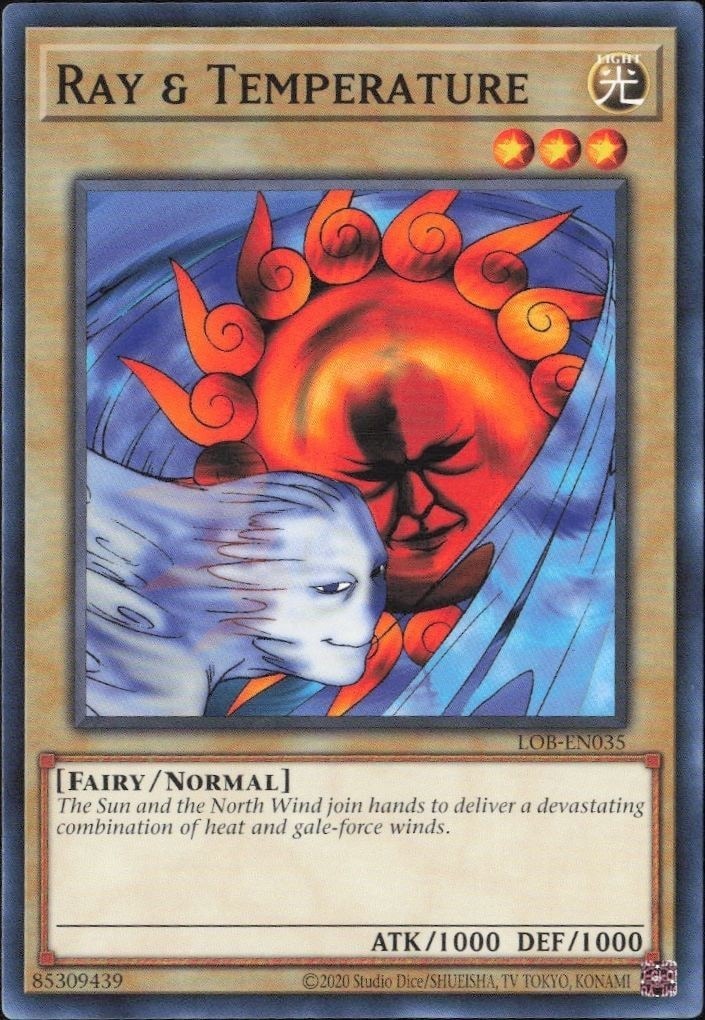 2023 Yu-Gi-Oh Legend of Blue Eyes White Dragon Ray & Temperature #LOB-EN035 trading card