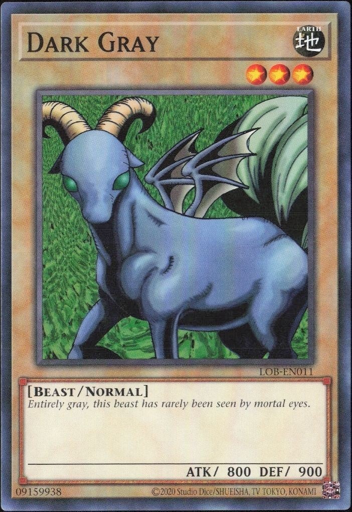 2023 Yu-Gi-Oh Legend of Blue Eyes White Dragon Dark Gray #LOB-EN011 trading card