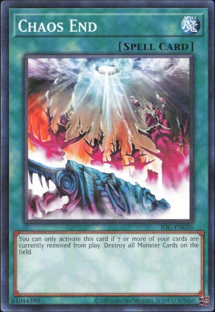 2023 Yu-Gi-Oh Invasion of Chaos Chaos End #IOC-EN036 trading card