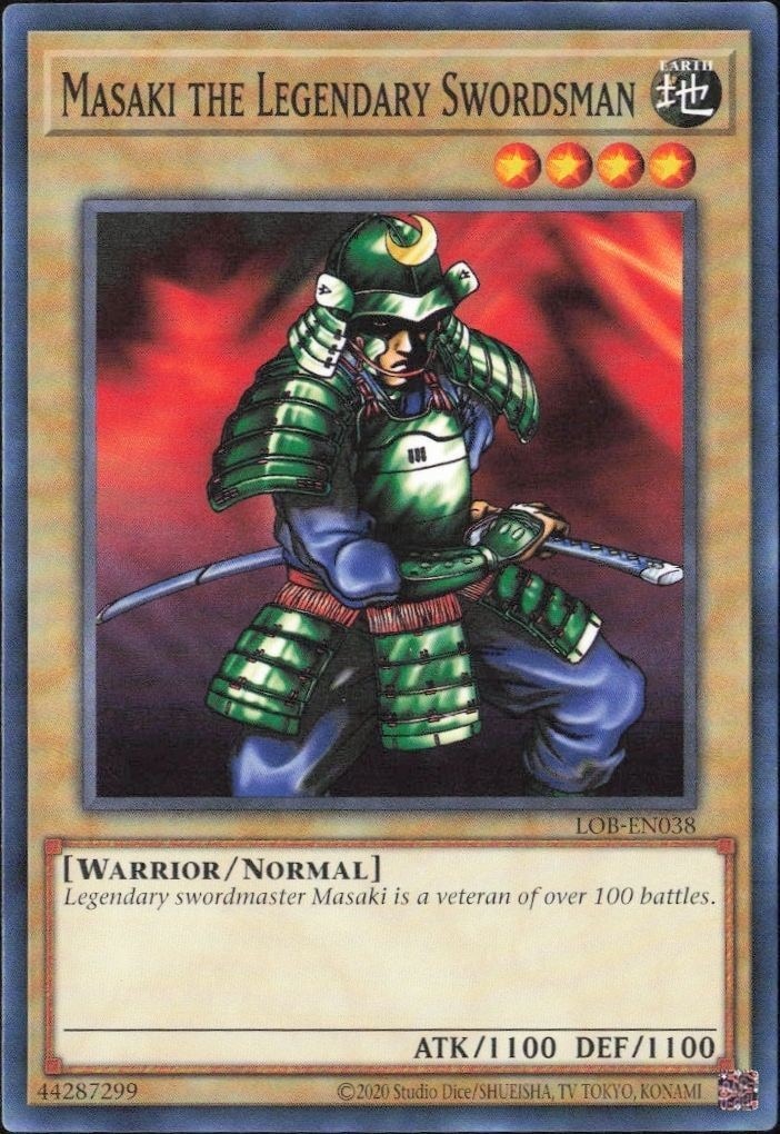 2023 Yu-Gi-Oh Legend of Blue Eyes White Dragon Masakai The Legendary Swordsman #LOB-EN038 trading card