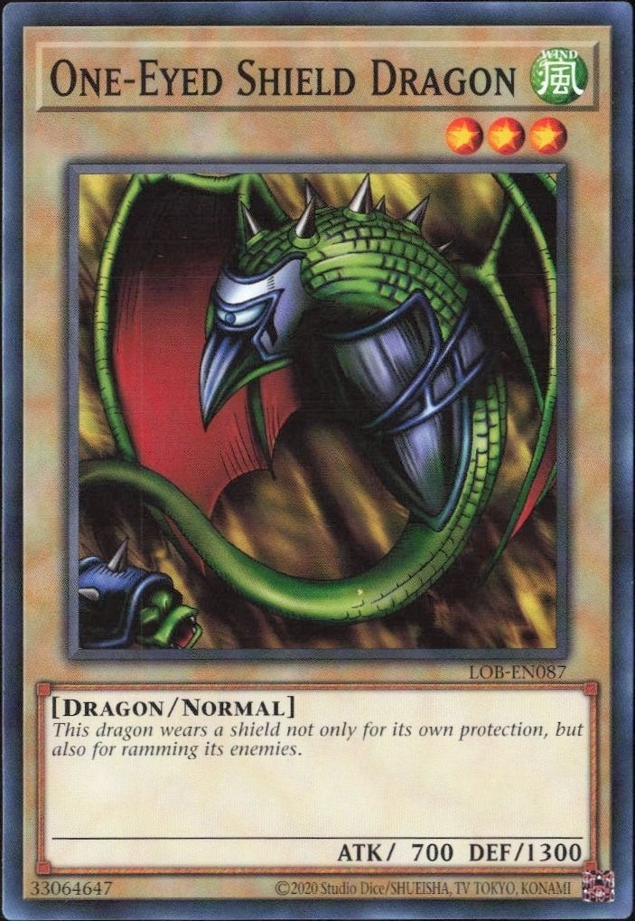 2023 Yu-Gi-Oh Legend of Blue Eyes White Dragon One-Eyed Shield Dragon #LOB-EN087 trading card