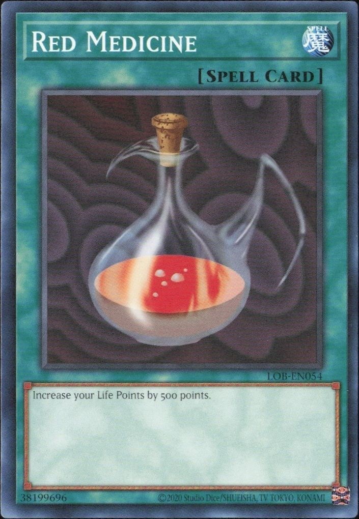 2023 Yu-Gi-Oh Legend of Blue Eyes White Dragon Red Medicine #LOB-EN054 trading card