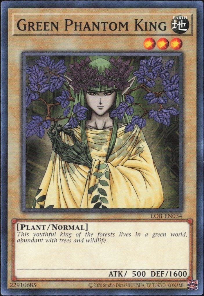 2023 Yu-Gi-Oh Legend of Blue Eyes White Dragon Green Phantom King #LOB-EN034 trading card