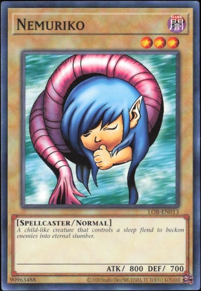 2023 Yu-Gi-Oh Legend of Blue Eyes White Dragon Nemuriko #LOB-EN013 trading card