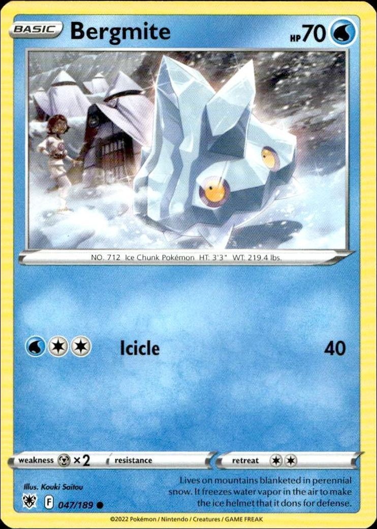 2022 Pokémon Astral Radiance Bergmite #047/189 Pokémon card front
