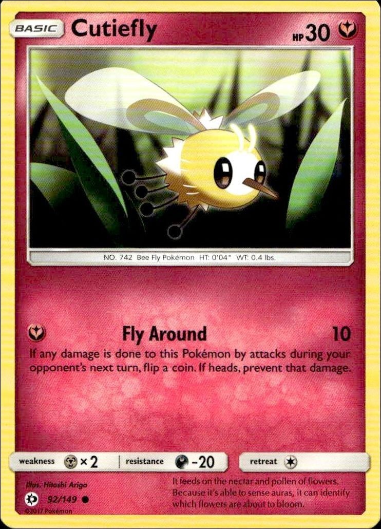 2017 Pokémon Sun & Moon Cutiefly #092/149 trading card