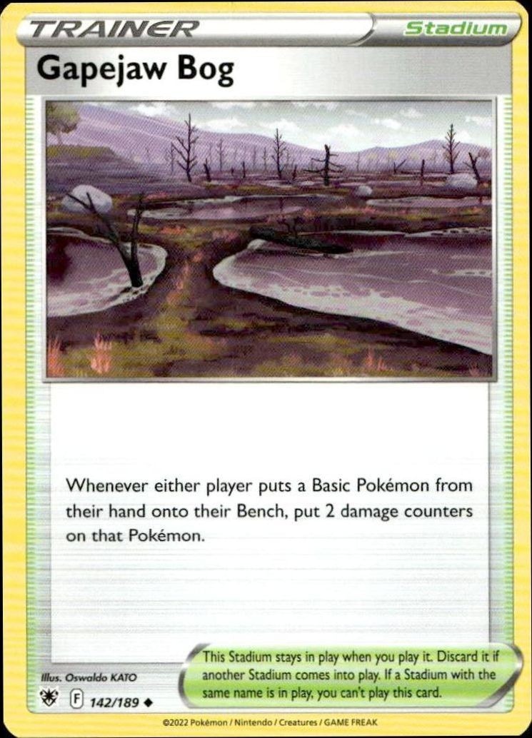 2022 Pokémon Astral Radiance Gapejaw Bog #142/189 trading card