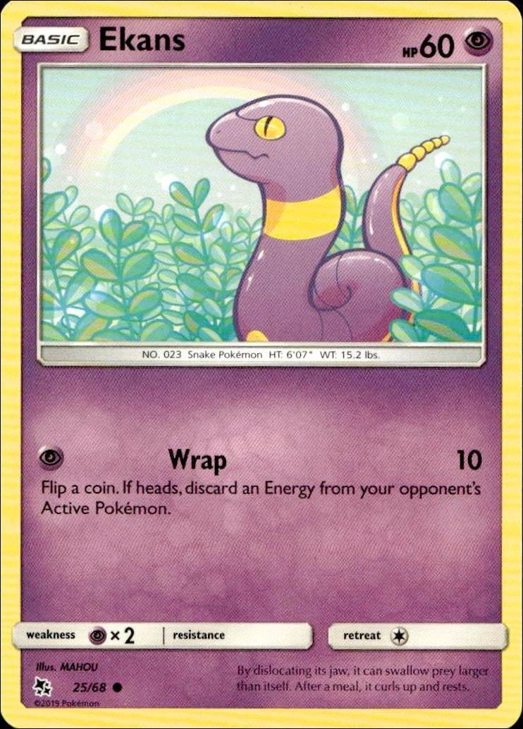 2019 Pokémon Hidden Fates Ekans #25/68 trading card