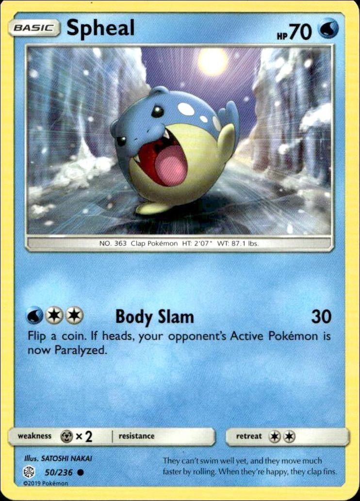 2019 Pokémon Cosmic Eclipse Spheal #050/236 trading card