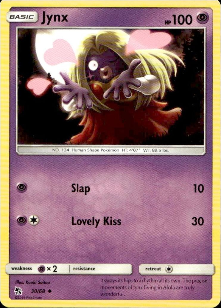 2019 Pokémon Hidden Fates Jynx #30/68 Pokémon card front