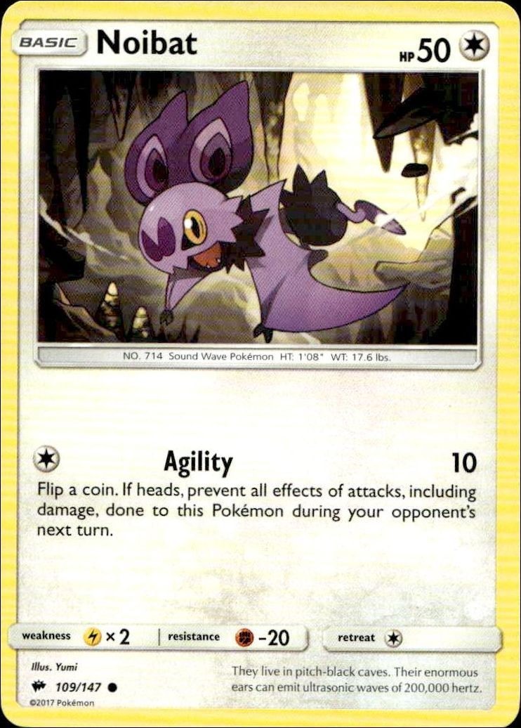 2017 Pokémon Burning Shadows Noibat #109/147 trading card